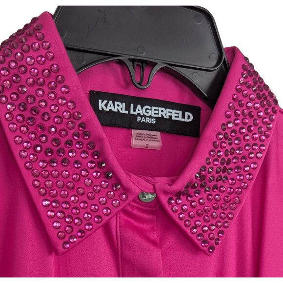 Karl Lagerfeld Paris Paisley Print Belted Shirtdress – Short Sleeve – NWT - Picture 5 of 6